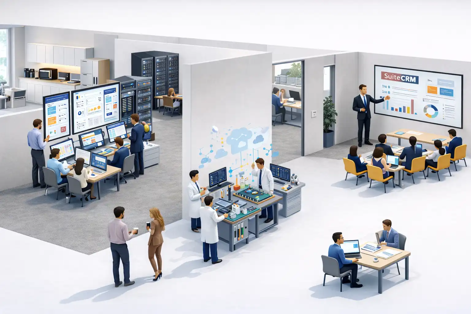 SuiteCRM Implementation dedicated plugins and development teams with training sessions.