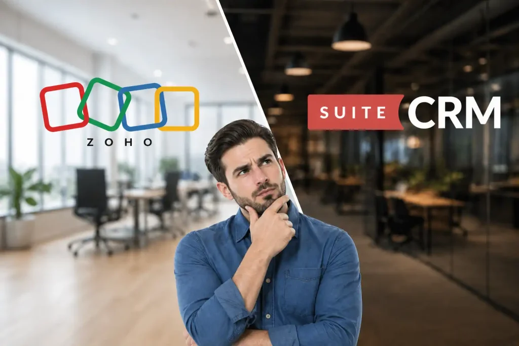 SuiteCRM vs Zoho where a man is confused and trying to pick the best CRM for his business.